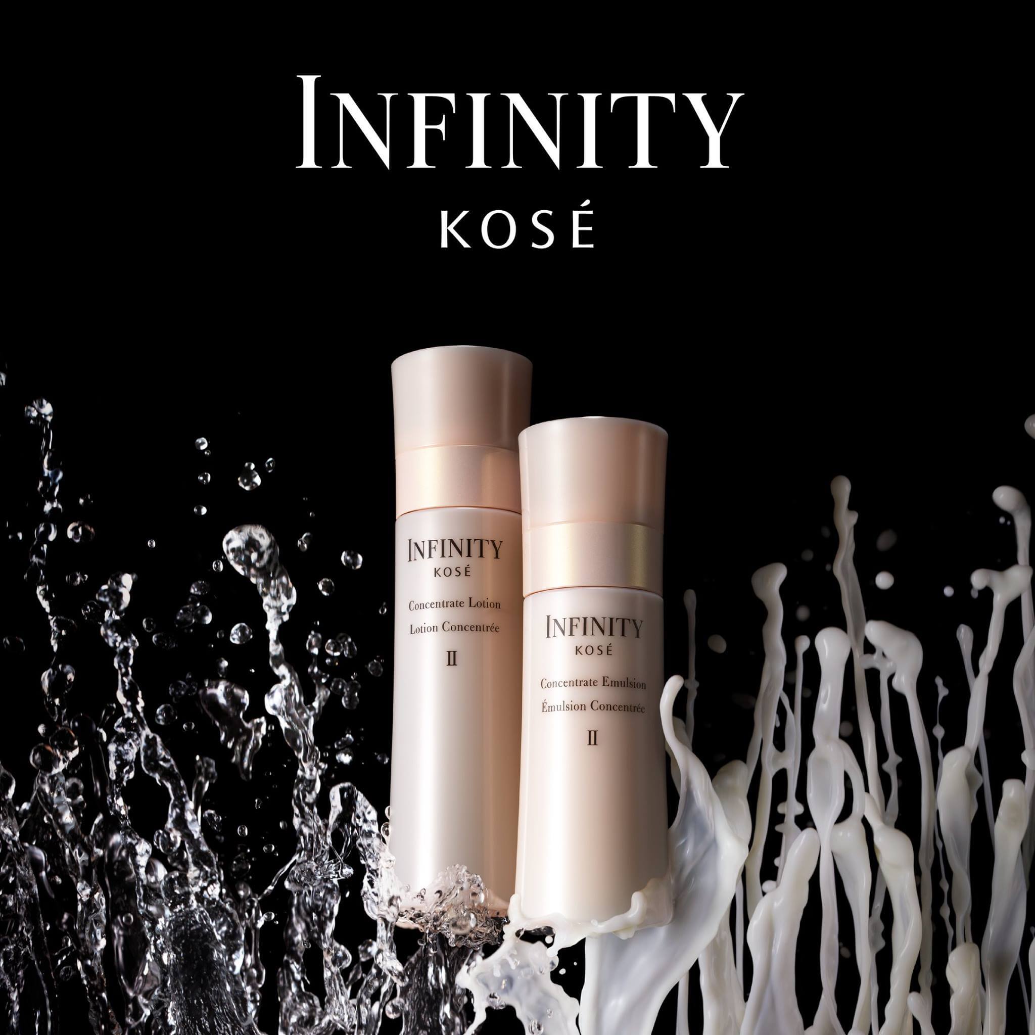 Kose Infinity Concentrate Lotion II ผลิตภัณฑ์ดูแลผิวที่ช่วยเสริมสร้างคอลลาเจนมา INFINITY Concentrate Lotion ช่วยเสริมสร้างและฟื้นฟูให้คอลลาเจนแข็งแรง เพื่อให้ผิวกลับมาเต่งตึง กระชับ เปล่งปลั่งกระจ่างใสอีกครั้ง